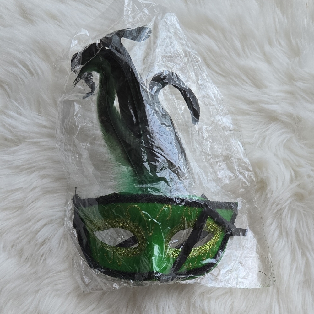 Green and Black Masquerade Mask
